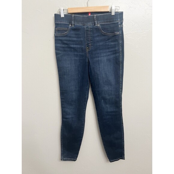 Spanx Women's Midnight Shade Blue Denim Ankle Skinny Pull On Jegging Jean Medium - Picture 5 of 7